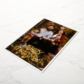 Invitation En Aluminium Joyeux Noël Feuille d'Or Noir et Blanc Rayé (Rotation)