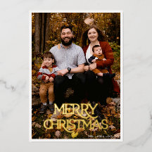 Joyeux Noël Feuille d'Or Noir & Rayure Blanche