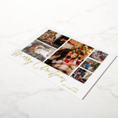 Invitation En Aluminium Joyeux Noël Gold Foil Multi Photo - Blanc (Rotation)