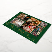 Invitation En Aluminium Joyeux Noël Gold Foil Multi Photo - Vert (Rotation)