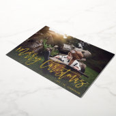 Invitation En Aluminium Joyeux Noël Gold Parties scintillant Script Photo  (Rotation)