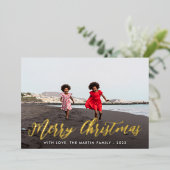 Invitation En Aluminium Joyeux Noël ivoire Botanique Imprimer une photo (Debout devant)