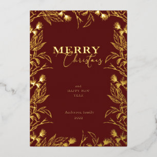 Invitation En Aluminium Joyeux Noël photo calligraphiée en or