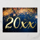 Invitation En Aluminium Joyeux Nouvel An 2026 Feu d'artifice Noël (Recto)