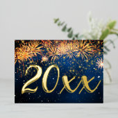 Invitation En Aluminium Joyeux Nouvel An 2026 Feu d'artifice Noël (Debout devant)