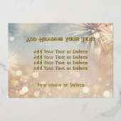 Invitation En Aluminium Joyeux Nouvel An 2026 Feu d'artifice Noël (Verso)