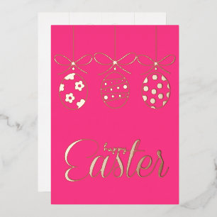 Invitation En Aluminium Joyeux Pâques Foil Luxe Décoration Élégante