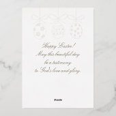 Invitation En Aluminium Joyeux Pâques Foil Luxe Décoration Élégante (Verso)