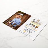 Invitation En Aluminium Jungle Deux Sauvages Photo Véritable Or (Rotation)