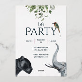 Invitation En Aluminium Jungle Leopard 50e fête d'anniversaire (Verso)