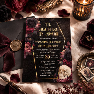 Invitation En Aluminium Jusqu'à ce que la mort nous sépare Photo de mariag