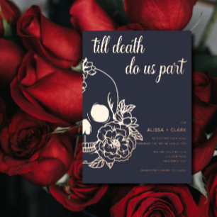Invitation En Aluminium Jusqu'à la mort Faisons-nous partie Mariage crâne