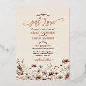 Invitation En Aluminium Just Love Rustic Boho Fleurs sauvages Élégant mari (Recto)