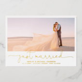 Invitation En Aluminium Juste Marié Elopement 4 Réception Photo Seulement (Recto)