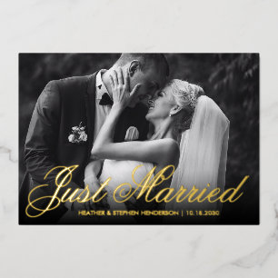 Invitation En Aluminium Juste marié Merci Elegant Wedding Photo