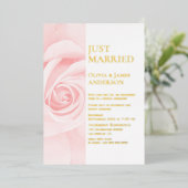 Invitation En Aluminium Juste Mariés Texte Or Rose Rose Réception de Maria (Debout devant)