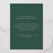 Invitation En Aluminium Kaitlin Hunter Green Bold Monogram Mariage élégant (Verso)
