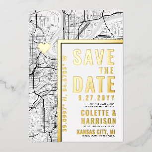 Invitation En Aluminium Kansas City Love Locator Économisez la date de m
