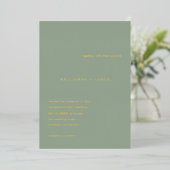 Invitation En Aluminium Kellianne Sage Green Mariage moderne (Debout devant)