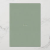 Invitation En Aluminium Kellianne Sage Green Mariage moderne (Verso)