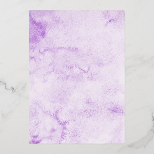 Invitation En Aluminium Kendall Purple Aquarelle Mariage élégant (Verso)