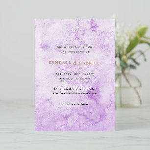Invitation En Aluminium Kendall Purple Elegant Wedding Enregistrer la date