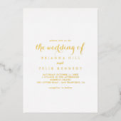 Invitation En Aluminium La calligraphie moderne Mariage d'or (Recto)