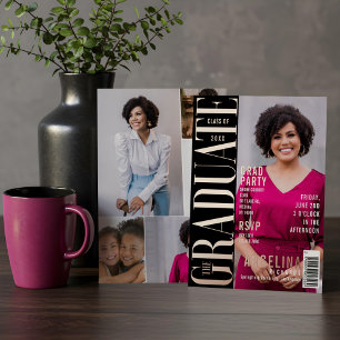 Invitation En Aluminium La couverture tendance amusante du magazine de la 