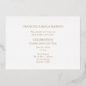 Invitation En Aluminium La Diplôme Arrive Une Fois Dans La Vie (Verso)