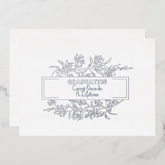 Invitation En Aluminium La Diplôme Arrive Une Fois Dans Une Invitatio Foil (Recto/Verso)