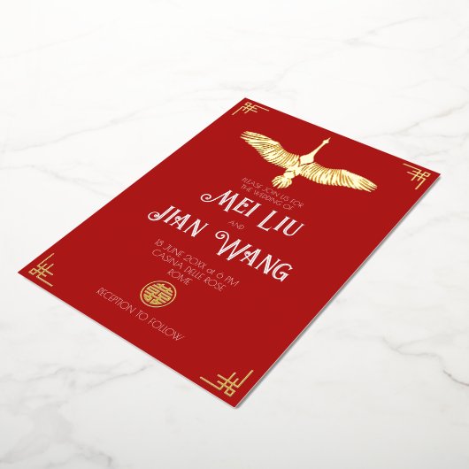 Invitation En Aluminium La grue d'or (Rotation)