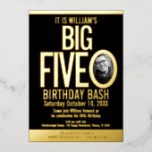Invitation En Aluminium La photo graphique Big Five 0 50th Birthday (Recto)
