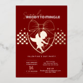 Invitation En Aluminium La Saint-Valentin des célibataires Red Cupid (Recto)