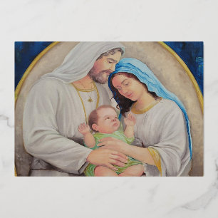 Invitation En Aluminium La Sainte Famille : Portrait de l'Amour Divin