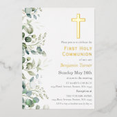 Invitation En Aluminium La verdure | Première sainte communion (Recto)