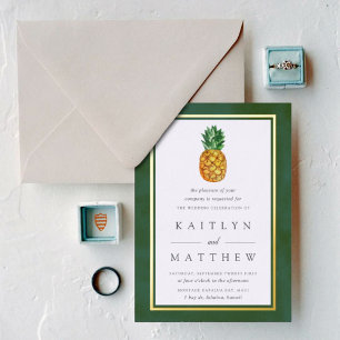 Invitation En Aluminium La véritable collection de mariage Tropical Pineap