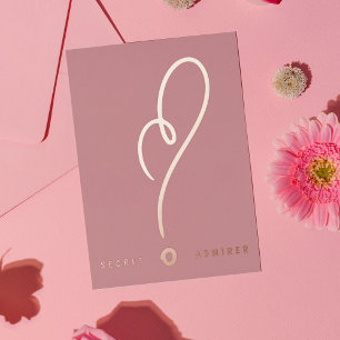 Invitation En Aluminium L'Admirer Secret FUN HEUREUX Coeur Rose Valentine