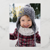 Invitation En Aluminium Laisser neiger rouge une photo Noël (Recto)