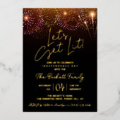 Invitation En Aluminium Laissons-nous ! | 4 juillet Party Real (Recto)