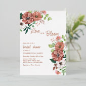 Invitation En Aluminium L'amour est dans Bloom Automne Fête des mariées Ro (Debout devant)