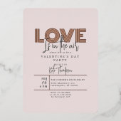 Invitation En Aluminium L'amour est dans l'Air Valentine's Day Party Rose (Recto)