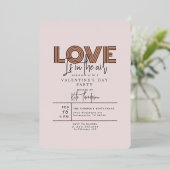 Invitation En Aluminium L'amour est dans l'Air Valentine's Day Party Rose (Debout devant)