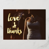 Invitation En Aluminium L'amour et merci Photo Merci Mariage (Recto)