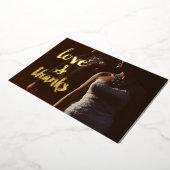 Invitation En Aluminium L'amour et merci Photo Merci Mariage (Rotation)