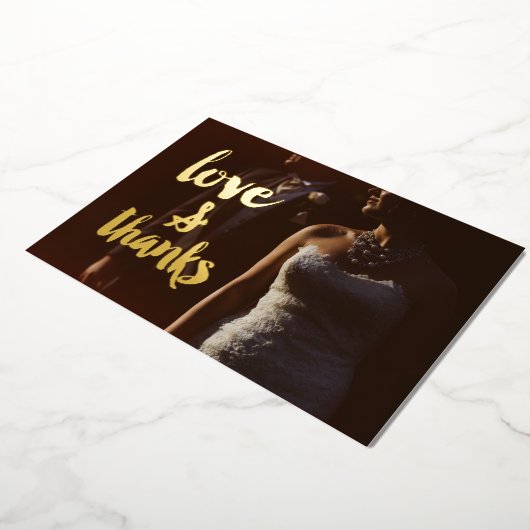 Invitation En Aluminium L'amour et merci Photo Merci Mariage (Rotation)