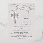 Invitation En Aluminium Lanternes simple double bonheur Mariage chinois (Recto)