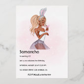 Invitation En Aluminium Lapin Whimsical Anniversaire de Pâques Cocktail Gi (Verso)