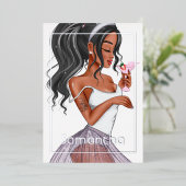 Invitation En Aluminium Lapin Whimsical Anniversaire de Pâques Cocktail Gi (Debout devant)