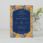 Invitation En Aluminium Lapis Rose Wedding (Debout devant)