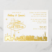 Invitation En Aluminium Las Vegas Vow Renewal Gold (Recto)